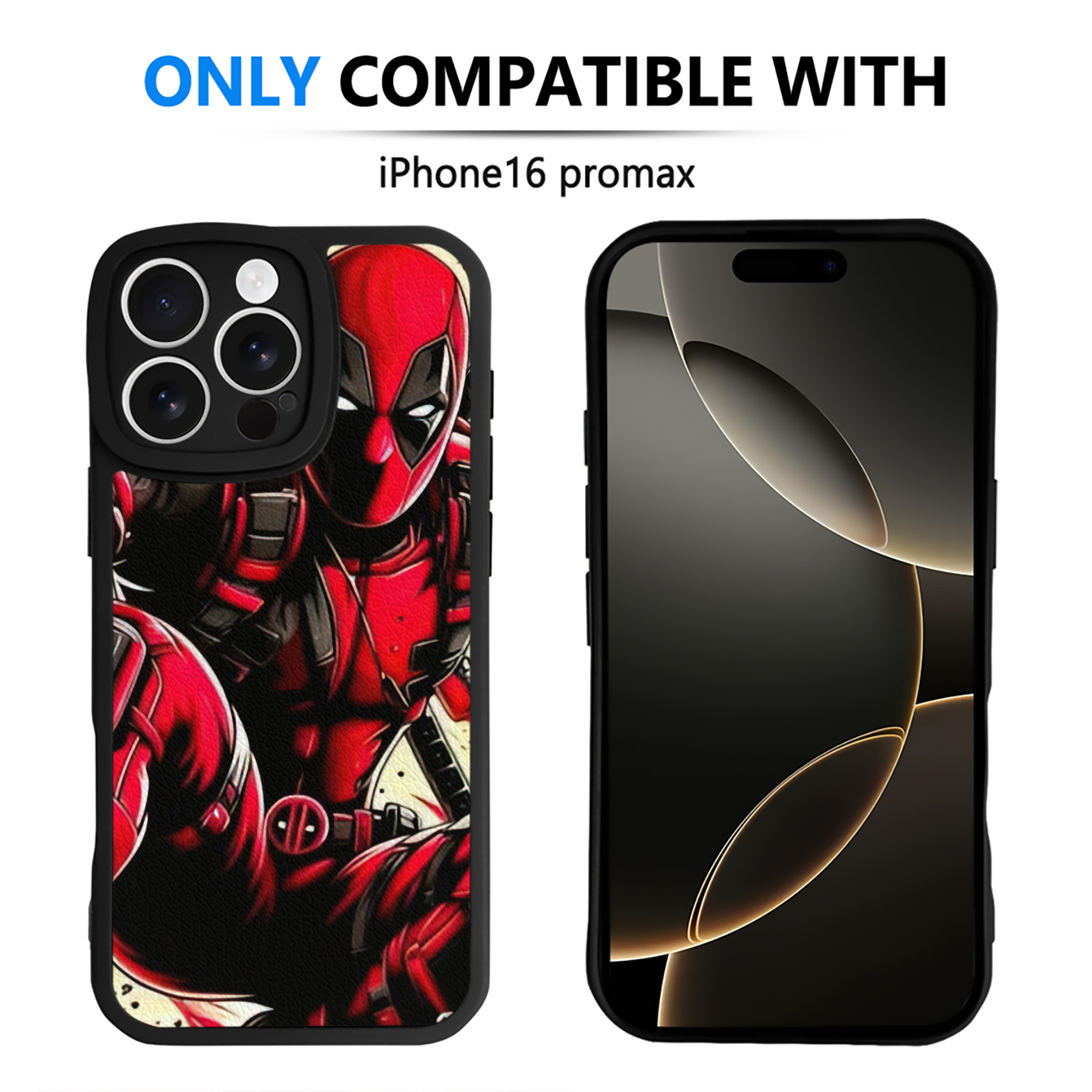 （画像用） Deadpool デッドプール 【iPhone 16シリーズ対応】シリコンスマホケース（レザー調） 材質：シリコン